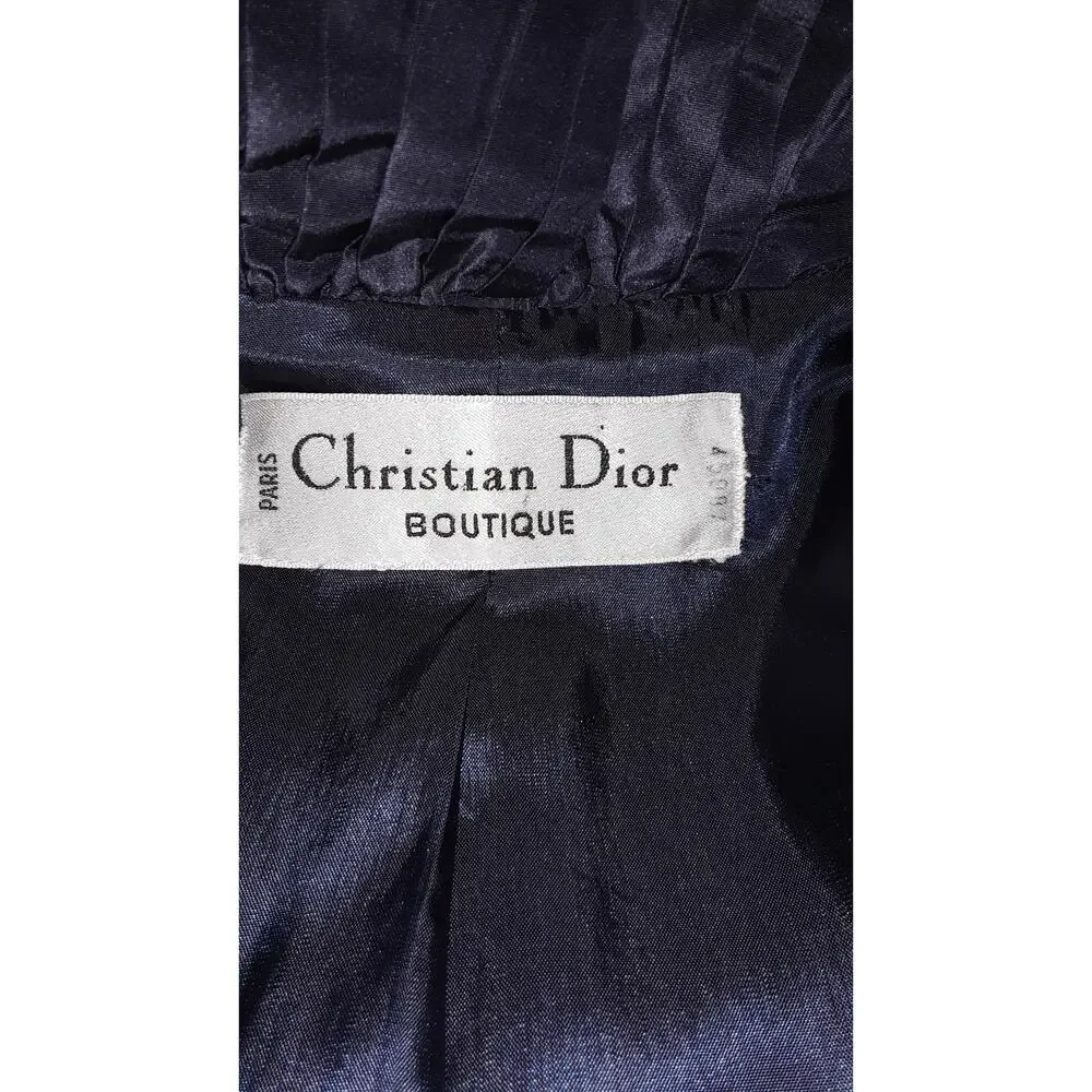 Christian Dior Vtg Satin Evening Jacket With Large Pleated Collar